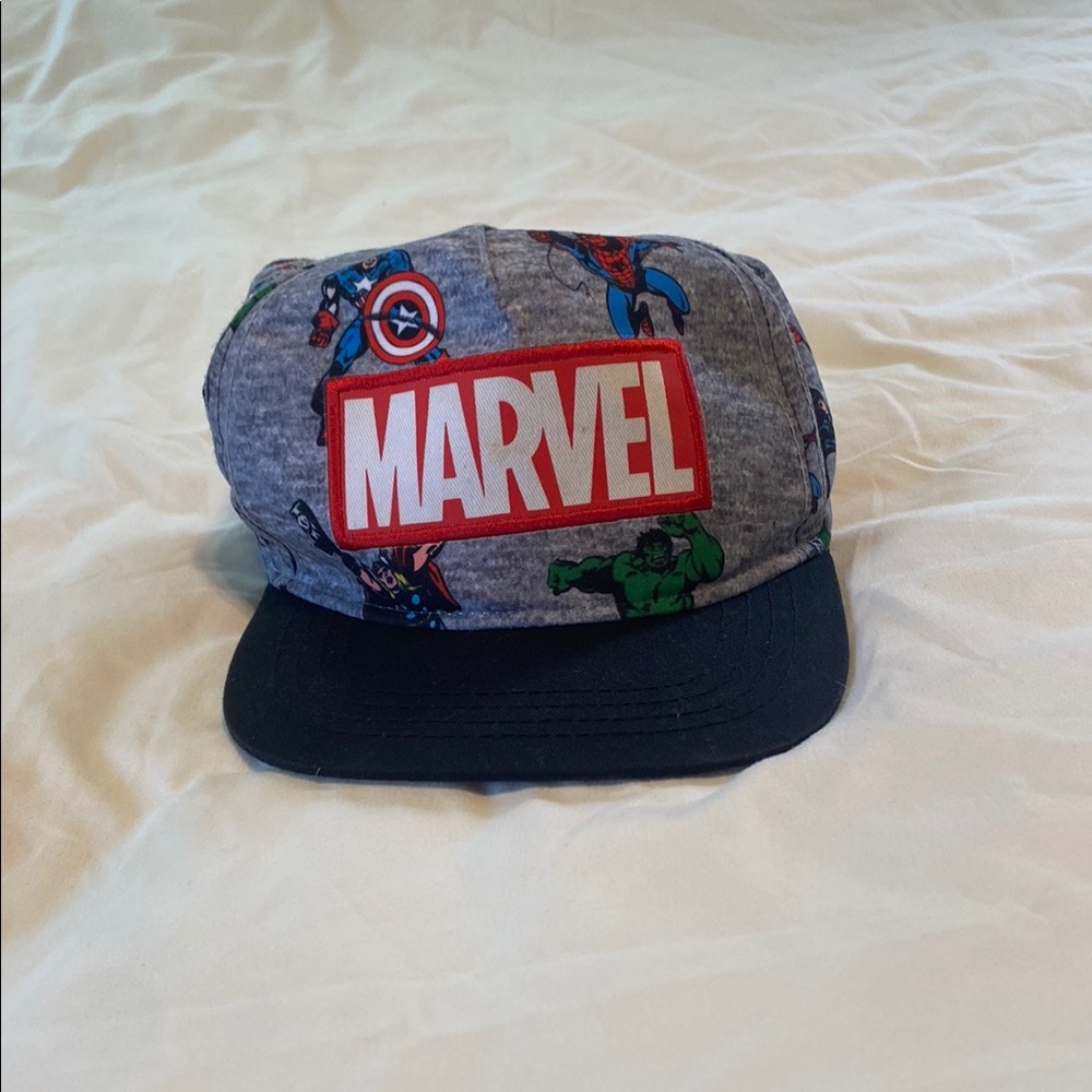 Marvel Gray and Black Superhero Cap